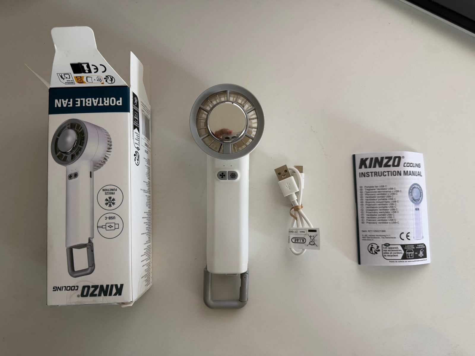 Mini Taschenventilator USB Aufladbar 3 Modi + Gefrier-Platte