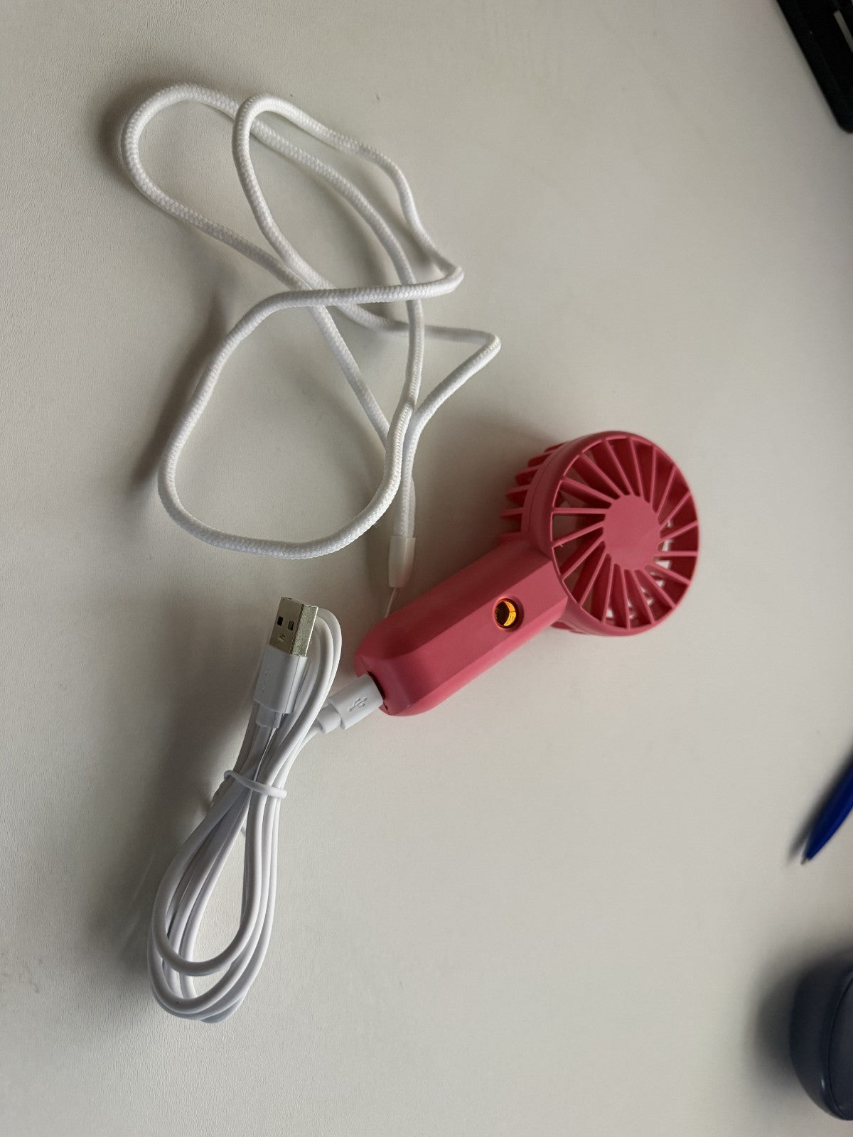 Mini Ventilator USB Aufladbar Handventilator 3 Stufen Rosa Blau 🇩🇪