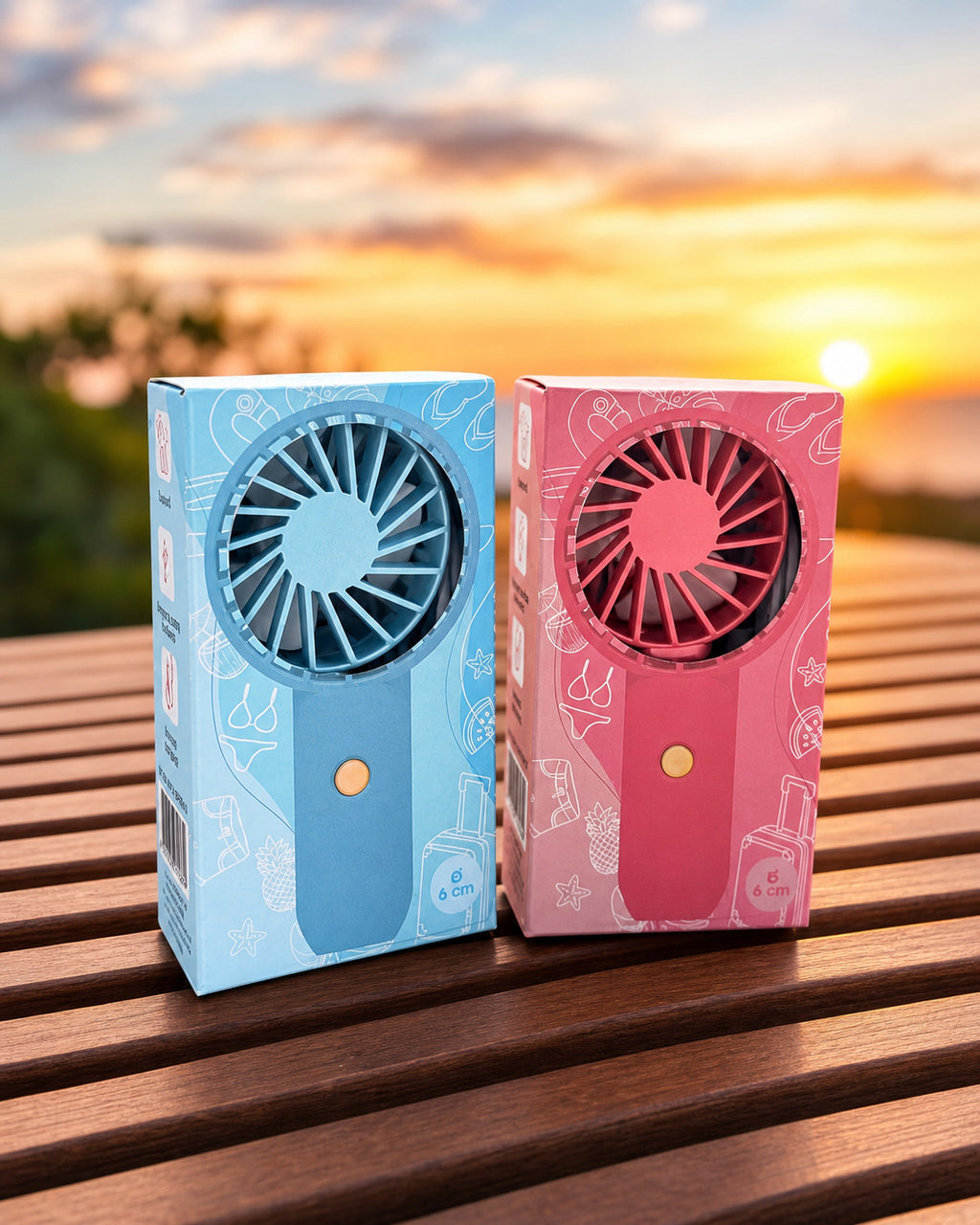 Mini Ventilator USB Aufladbar Handventilator 3 Stufen Rosa Blau 🇩🇪