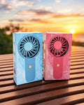 Mini Ventilator USB Aufladbar Handventilator 3 Stufen Rosa Blau 🇩🇪